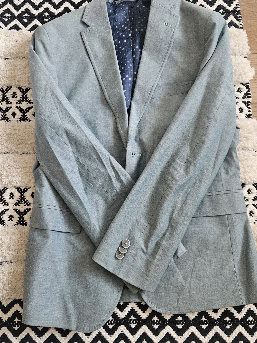 Men's Light Teal Blazer - Classic Single-Breasted Jacket